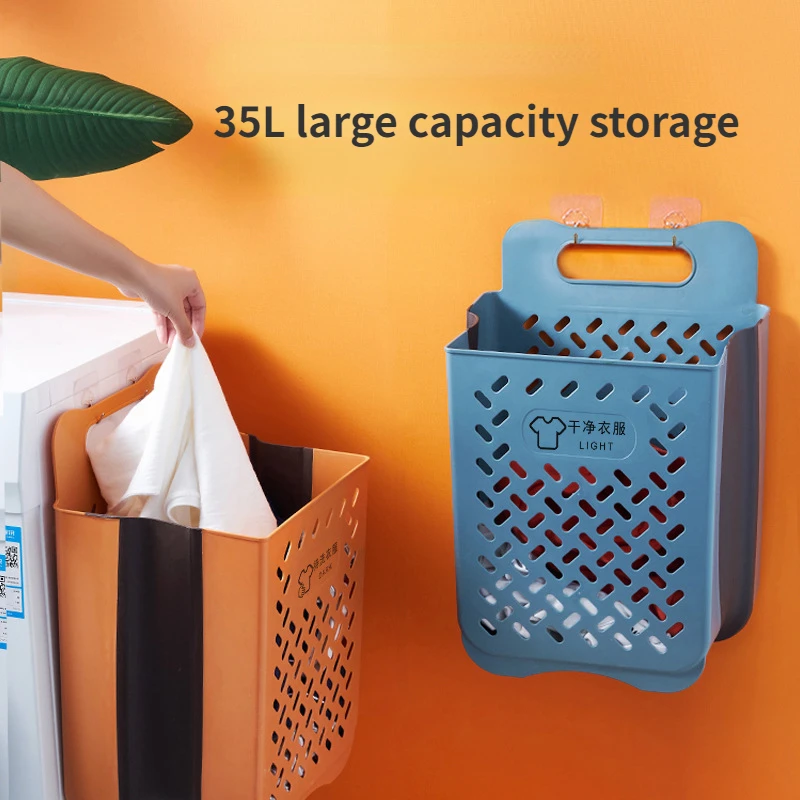 Dropship Folding Laundry Basket Bathroom Clothes Storage Organizer Baskets  Portable Punch-Free Laundry Basket Holder Home Accessories to Sell Online  at a Lower Price