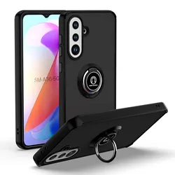 Magnetic Ring Stand Holder Shockproof Phone Case with Enhanced Protection - Galaxy A50S (Black)