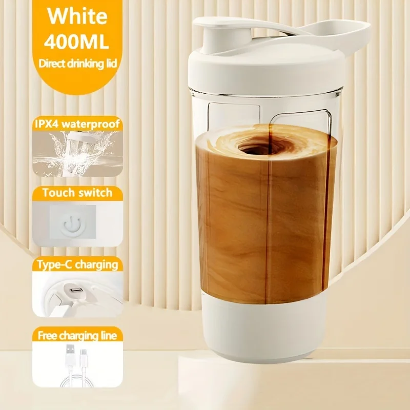 1 Piece/13.53 Oz Portable Charging Electric Stirring Cup Automatic Self Mixing Cup-Sports Cup with Electric Stirring 3