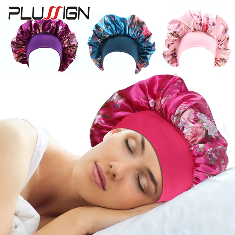 Plussign サテンボンネット女性のための夜の睡眠キャップ 6