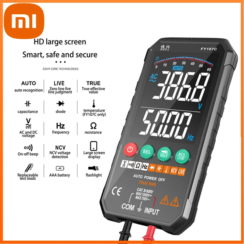 XiaomiDigitalMultimeterSmartTesterRMSDCNCVTransistorCapacitor