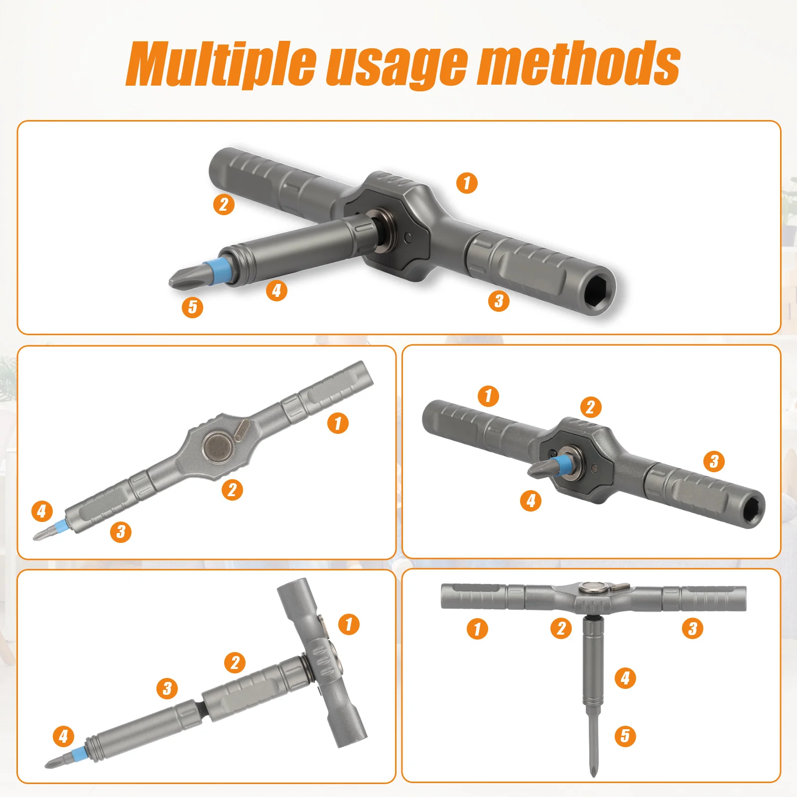 43 in 1 Ratchet Screwdriver Set Magnetic Screwdriver Set Multi Bit Drive Kit with Handle and 40 Bits for Glasses Computes Repair