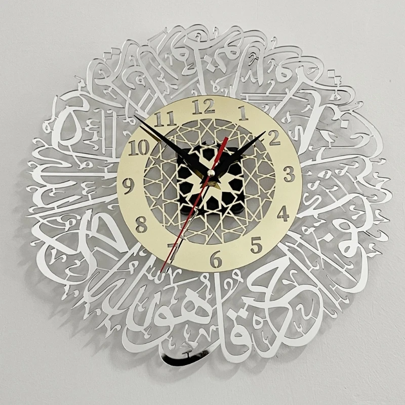 

30cm Vintage Wall Clocks Home Acrylic Mirror Decoration Arabic Art Indoor Wall Clock Pendant