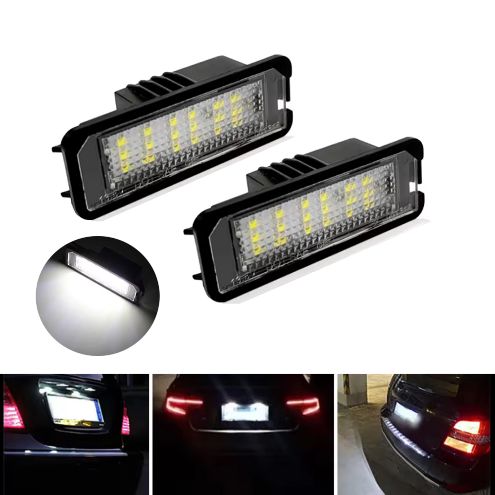 2pcs For VW LED Number License Plate Light Lamp Golf4 5 6 7 Passat B6 CC Eos Polo Superb Seat Leon Altea CANbus No Error White