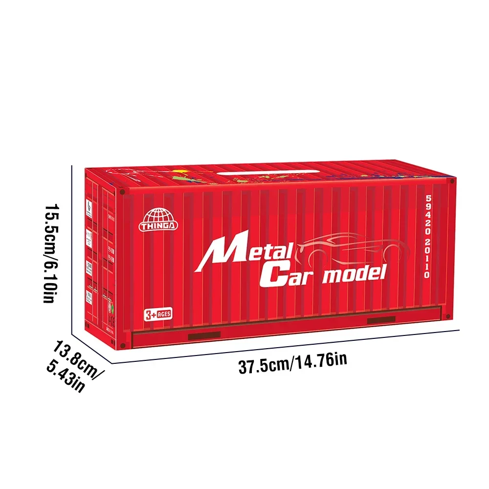 48Pcs Mini Inertial Car City Road Scene Large Gift Set Pull Back Engineering Car Set Child Kids Cartoon Toys 0-3 Birthday Gift