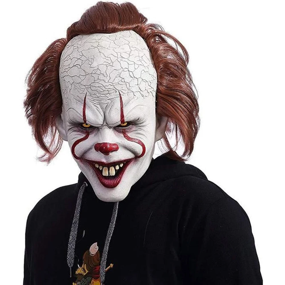 Maschera Di Halloween Luminescente Stephen King It Mask Pennywise Horror Clown Joker Mask Clown Mask Halloween Cosplay Costume Puntelli