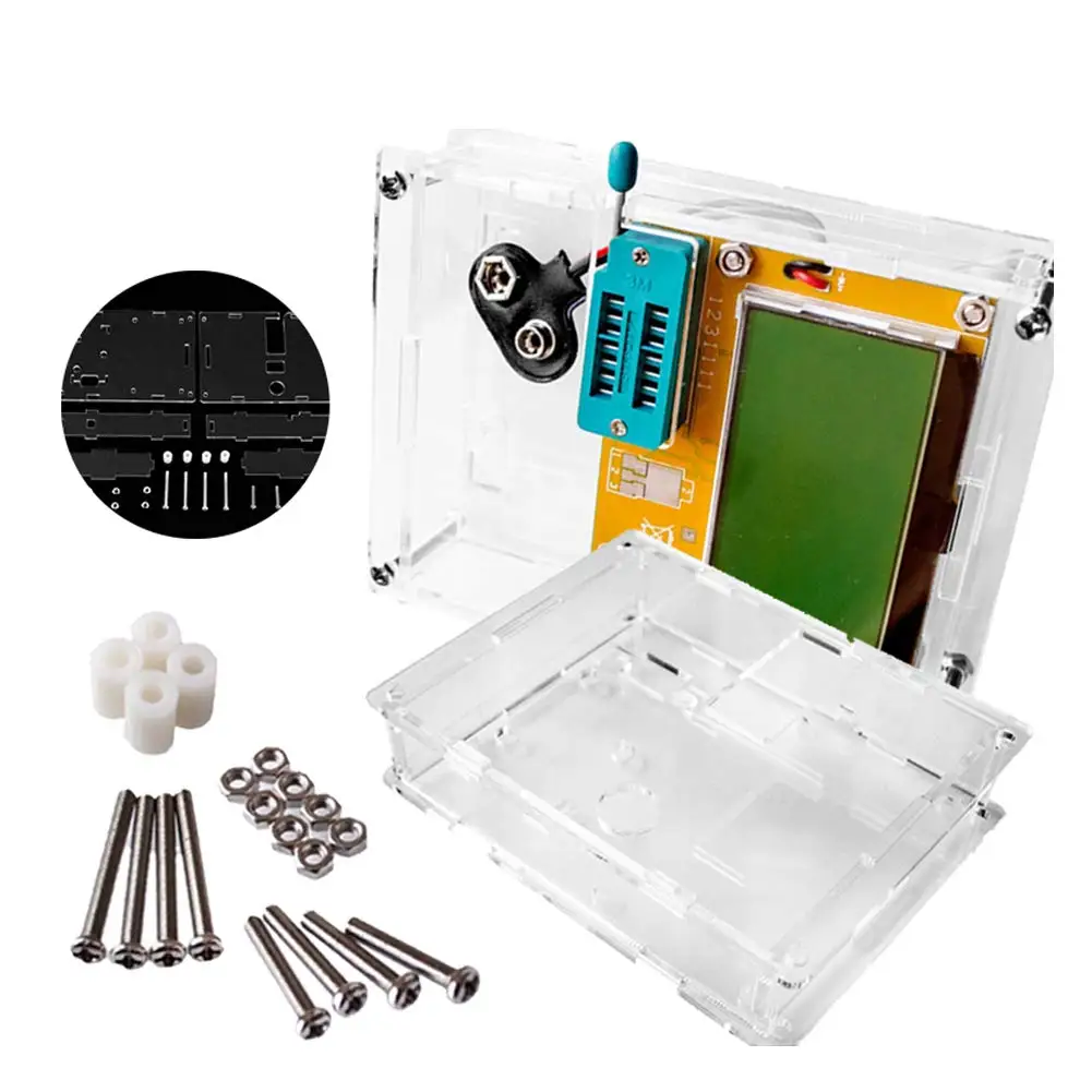 LCR-T4 Mega328 Digital Transistor Tester Resistance Capacitance Diode Triode Capacitance Resistance ESR Meter with case