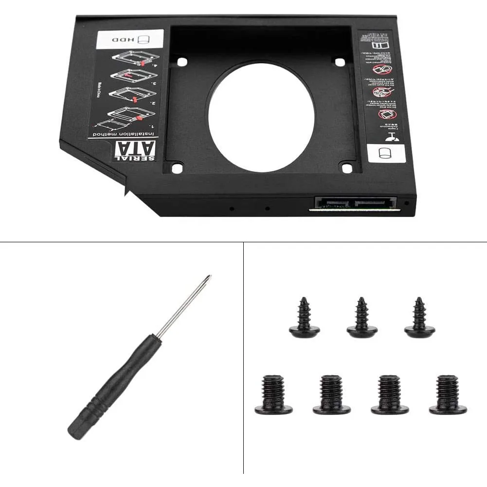 9.5mm 12.7mm 노트북 광학 베이 HDD SSD 캐디 플라스틱 하드 드라이브 브래킷 슬림 하드 디스크 마운팅 프레임 (노트북 광학 드라이브용)