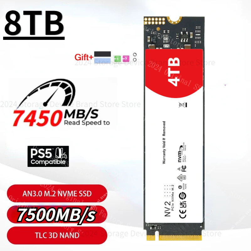 

4TB 990 Pro 1TB M.2 SSD M2 PCIe 5.0 NVMe Solid State Drive 2280 Internal Hard Disk 2tb ssd nvme m2 hdd for Laptop playstation 5