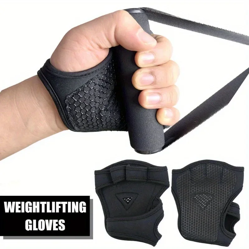 Gym Accessories Fitness Gloves Weightlifting Grip 2PC Gym Gloves Fitness Weight Lifting Gloves Men Women Body Building Non-Slip Half Finger Wrist Support Weightlifting