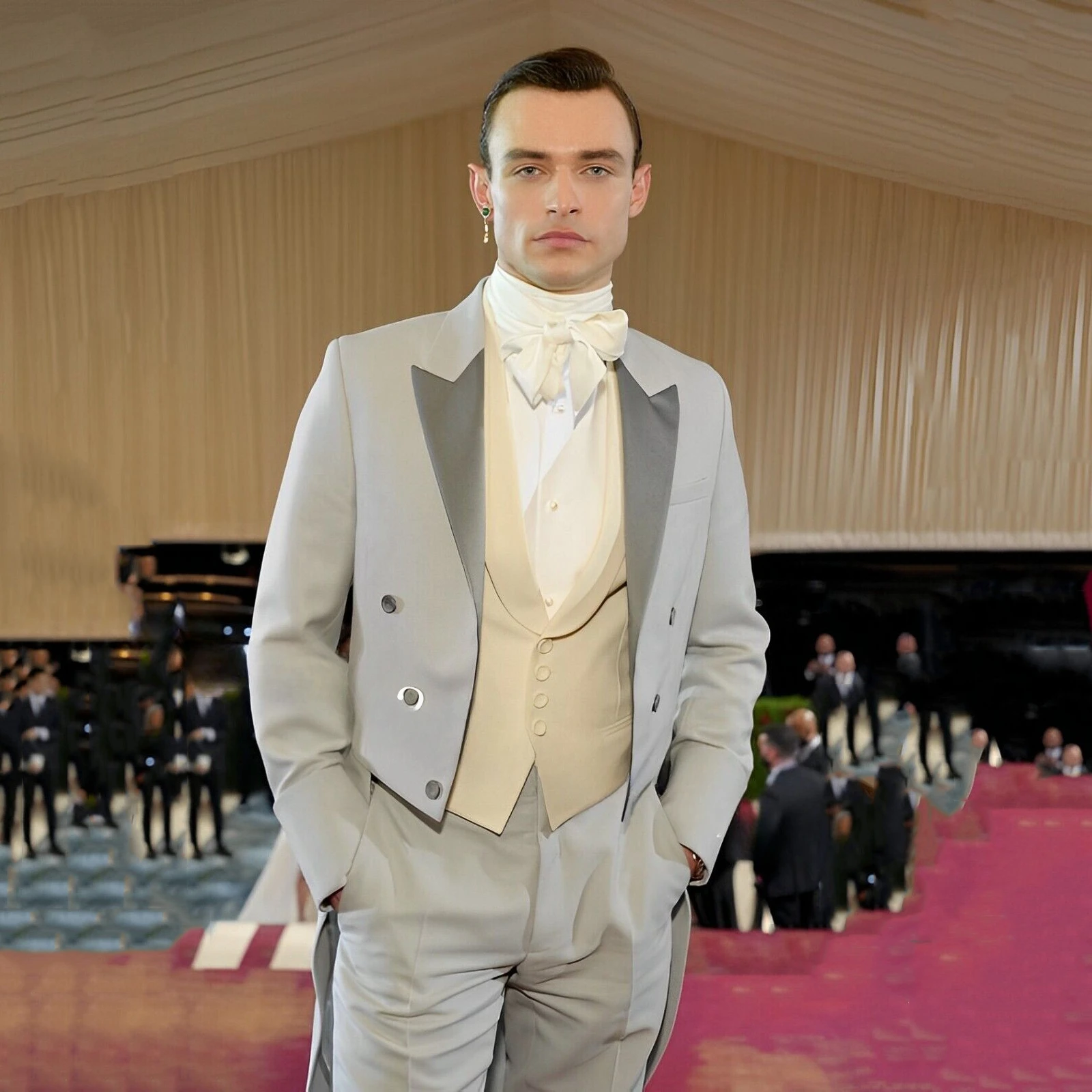 

New Fashion Suits Men Double Breasted 3 Pieces Male Suits Formal Groomsmen Wedding Tuxedos Blazer+Vest+Pants Costume Homme