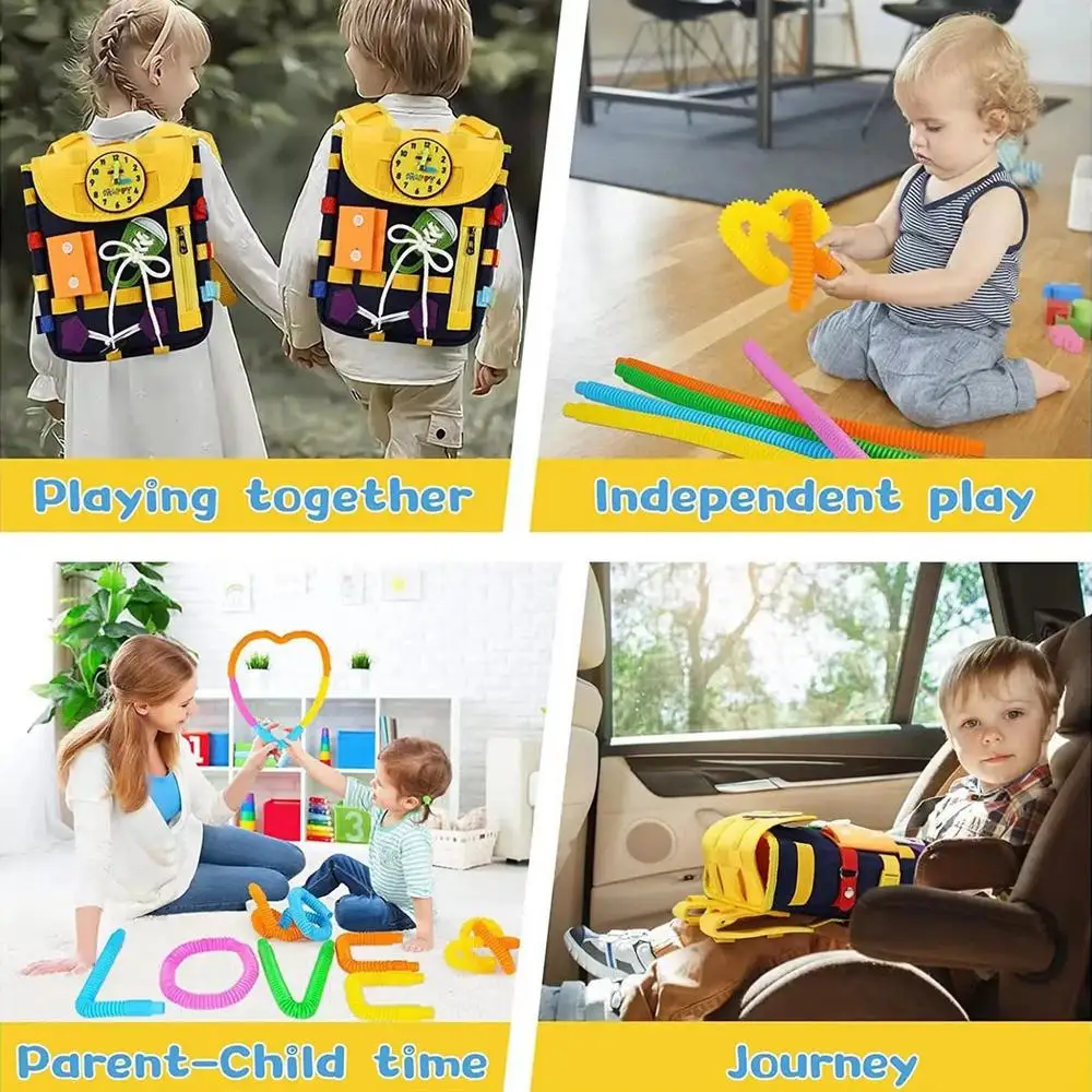 Montessori Busy Board Felt Learning Backpack For Toddlers Busy Baby Board Kids Educational Toys