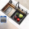 Stainless Steel Kitchen Sink Household Thickened Large Single Slot Washbasin Bowl Sinks Undercounter Basin left drainage 1