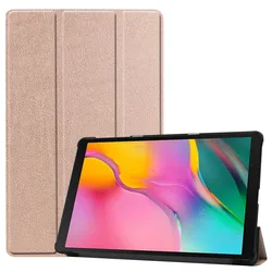 Étui intelligent en cuir avec support pliable, pour Samsung Galaxy Tab A 10.1 2019 SM T515, couleur unie, support de protection 