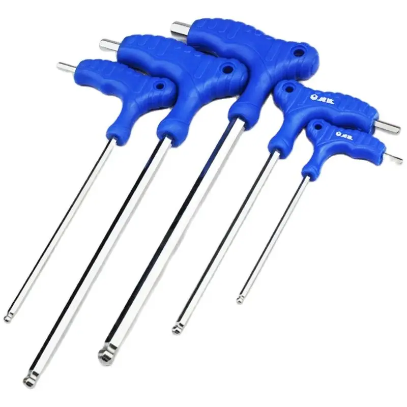 1Pc 볼 헤드 T 자형 육각 렌치 2-10MM CR-V 육각 키 육각 드라이버 소켓 나사 렌치 스패너 핸드 툴