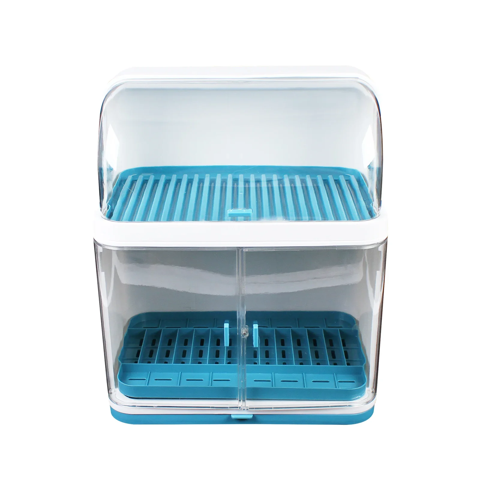 

Dish Drying Rack Drain Board with Lid Cover Double Layer Kitchen Plate Cup Dish Drying Rack