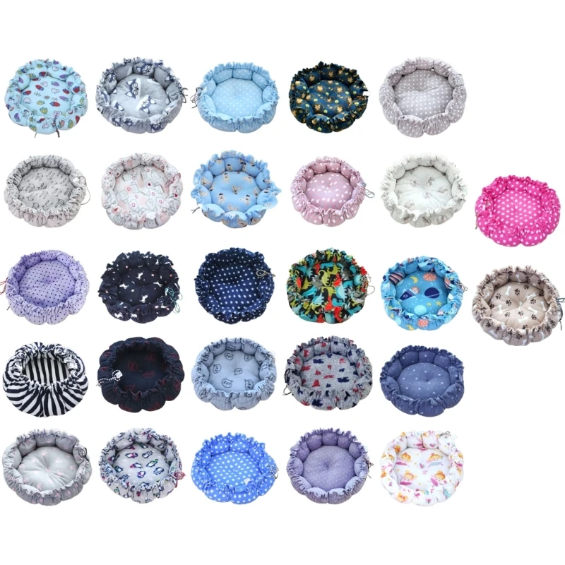 

Round Cat Bed Deep Sleeping Bed Dog Cat Winter House Drawstring Design Pet Mat for Kitten Puppy Sleeping Supplies Drop Shipping