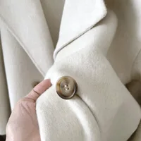 2025 printemps femmes Drouble boutonnage manteau de laine Style ample cachemire vêtements d'hiver longs manteaux hauts nouveau 4