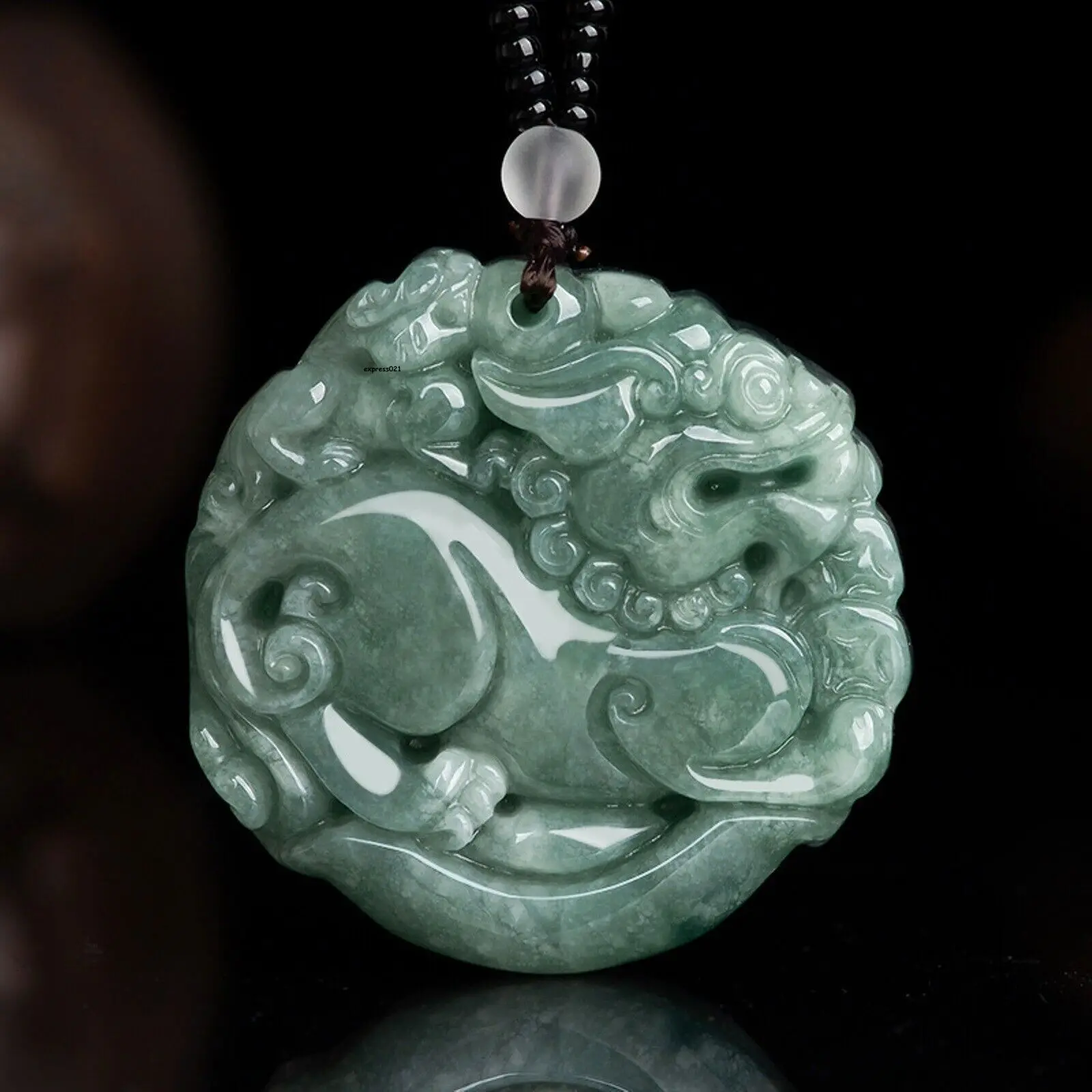 

Натуральный нефритовый нефрит класса А двусторонний Yuanbao Pixiu круглый кулон для подарка коллекционный