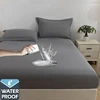 100% Waterproof Mattress Cover Brushed Washable Bed Fitted Sheet Mattress Protector Cover Single Double Queen King Size 1