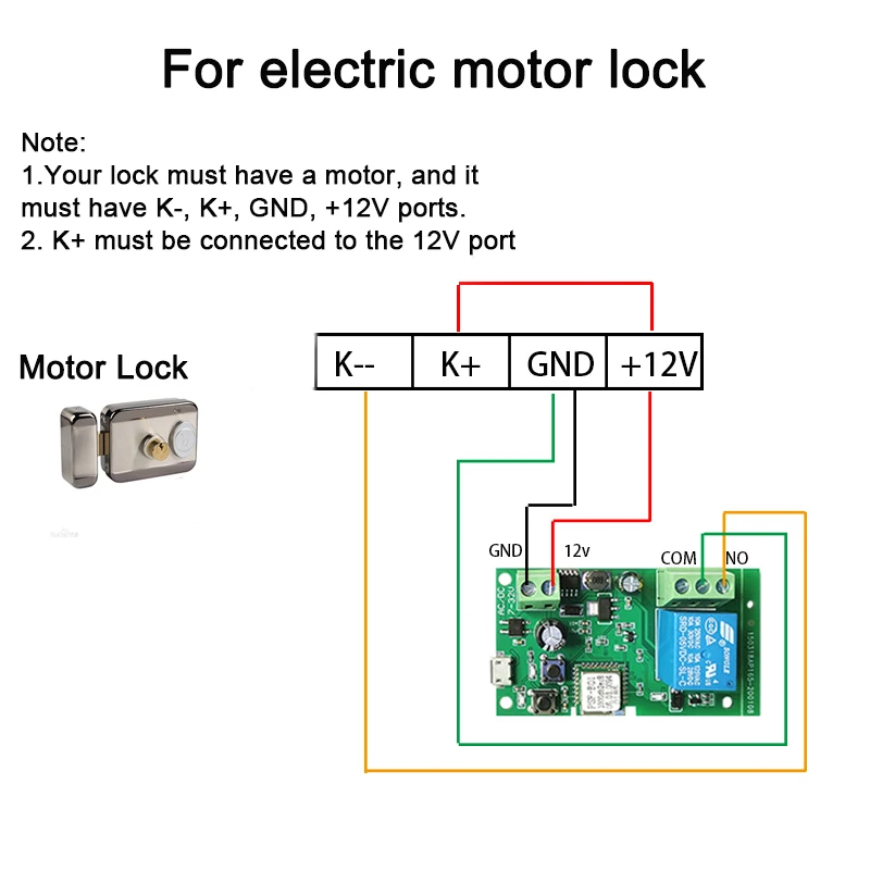 Ewelink Wifi RF Self-locking Relay Garage Door Open Module 1 Way 5-32v Wireless