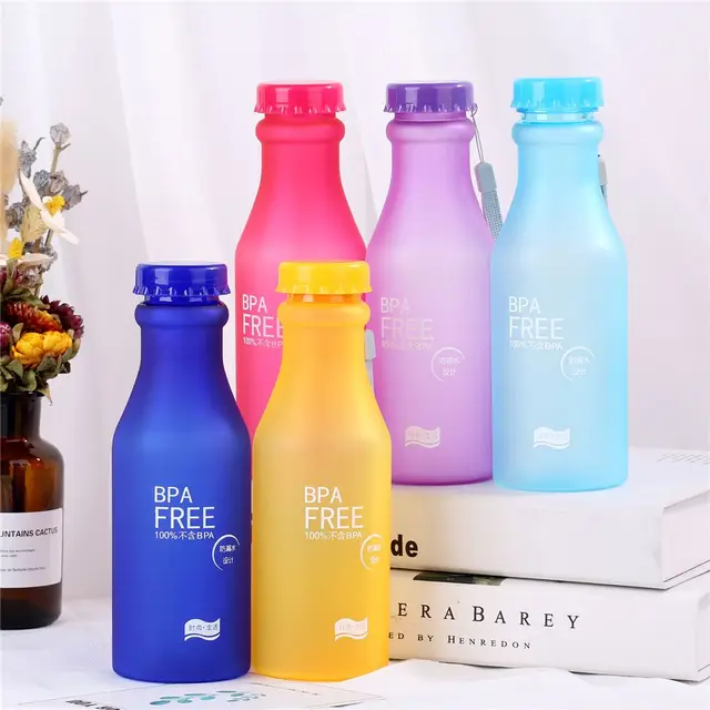 550ml Unbreakable Water Bottle Sports Drinking Bottle Cycling Traveling Running Climbing Plastic Portable Dull Polish Cup 3