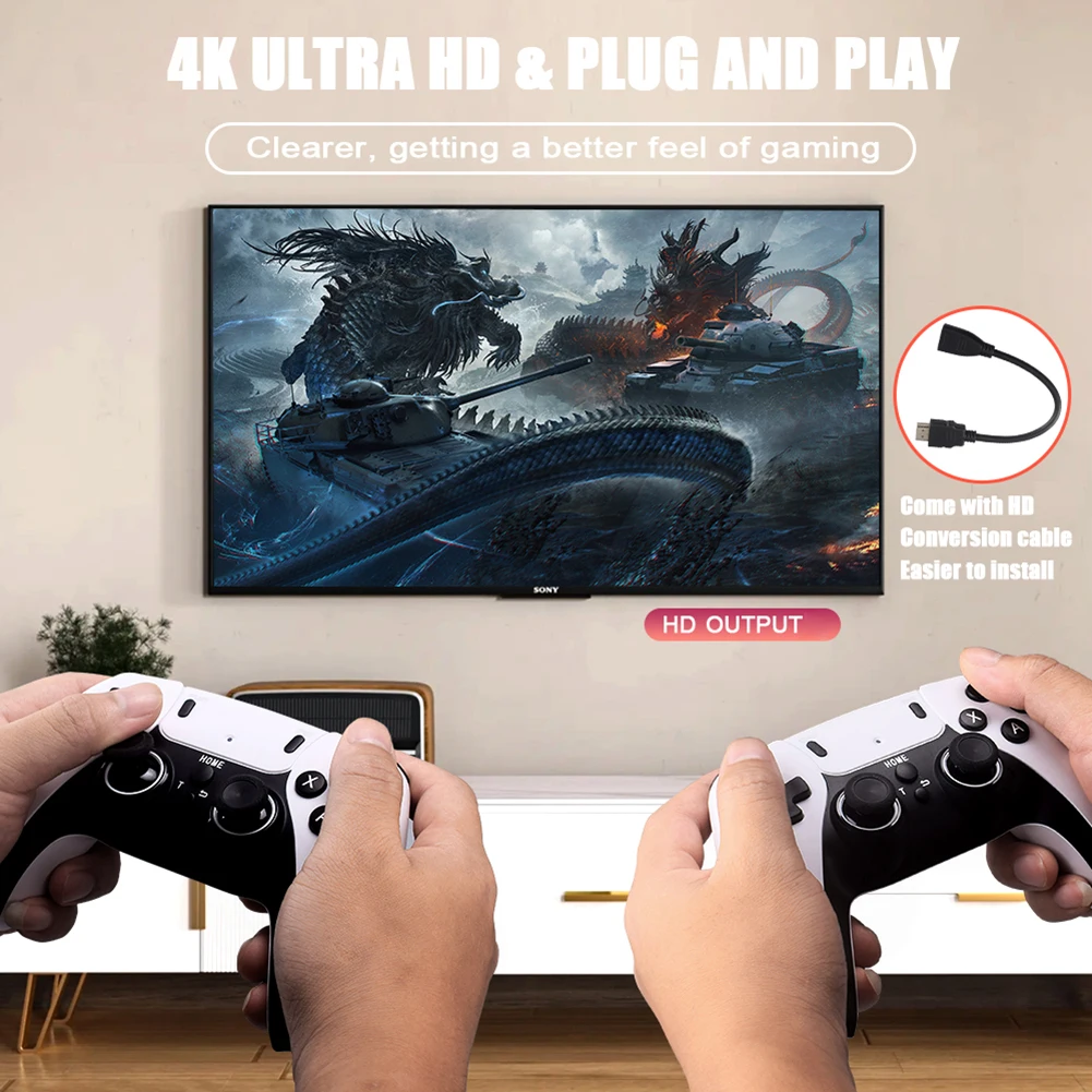 3D Joystick Support 256GB TF Card Expansion HD 4K 2.4G Video Game Console 40000+ Games Mini Pocket Games Console for Boys Girls