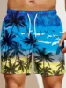 Summer Men's Loose Beach Shorts Drawstring Quick Dry Coconut Tree Shorts For Men 3D Print Casual  Sport Shorts for male 4