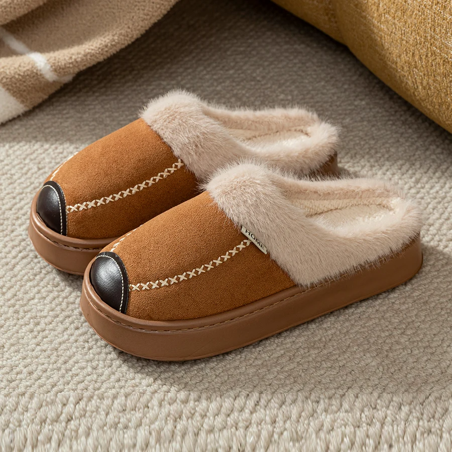 Women Fashion Slippers Winter Indoor and Outdoor Warmth Comfort Slip-on Soft Thick Soled Non Slip Casual Couple Home Shoes 1