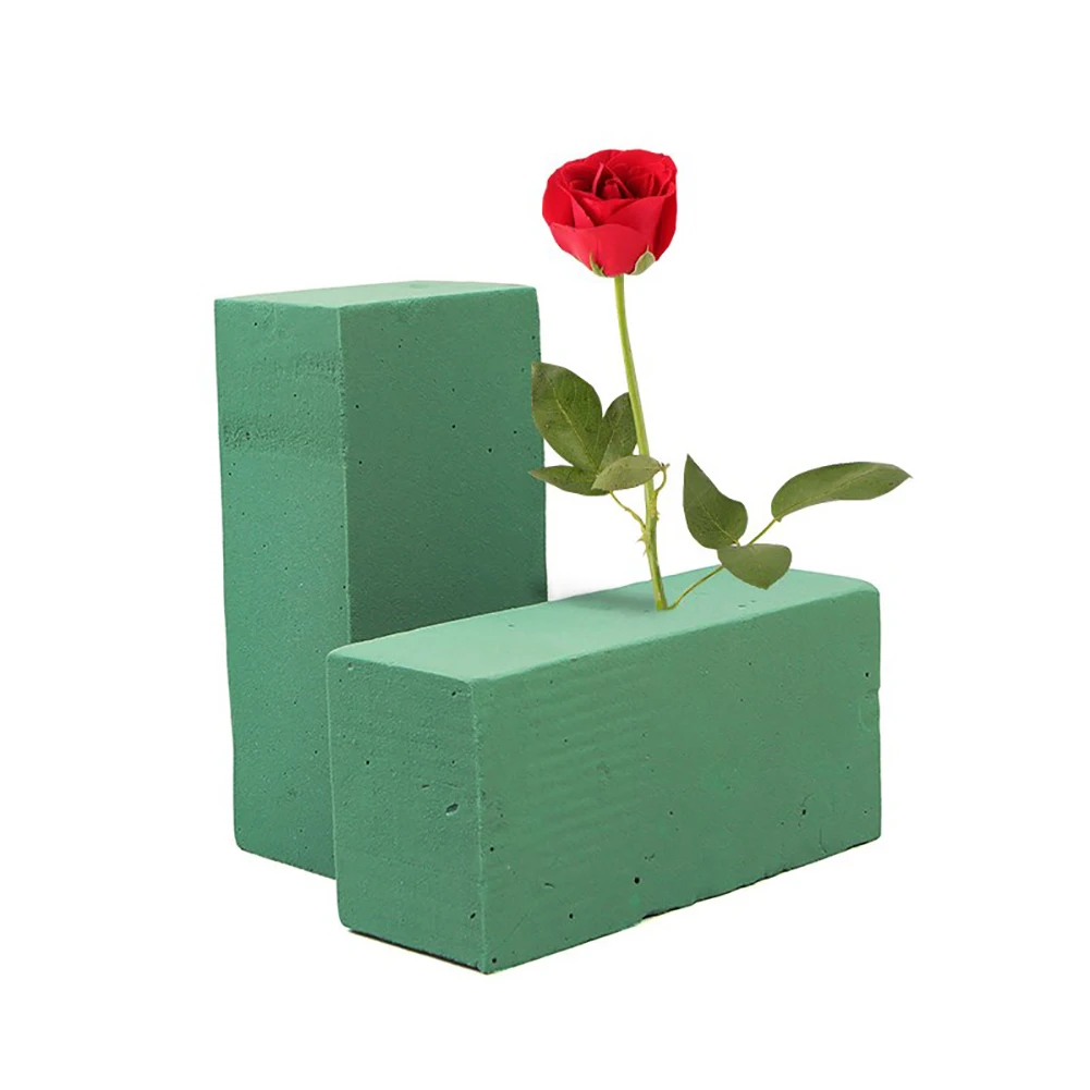 6 Blocchi Di Schiuma Floreale Verde 14x7,9x4,3 Cm - Per Fiori Freschi E Secchi, Composizioni Fai Da Te