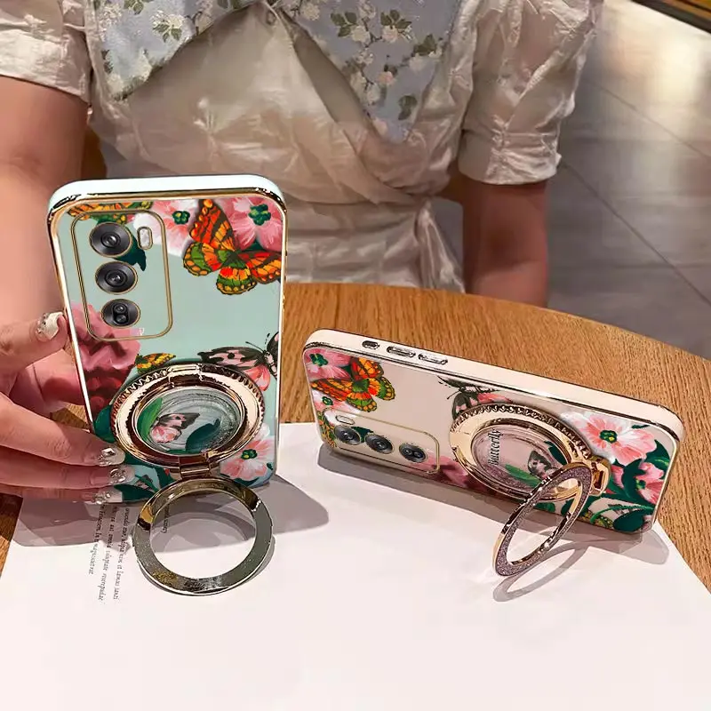 Reno Series Colorful Butterflies Plating Phone Case