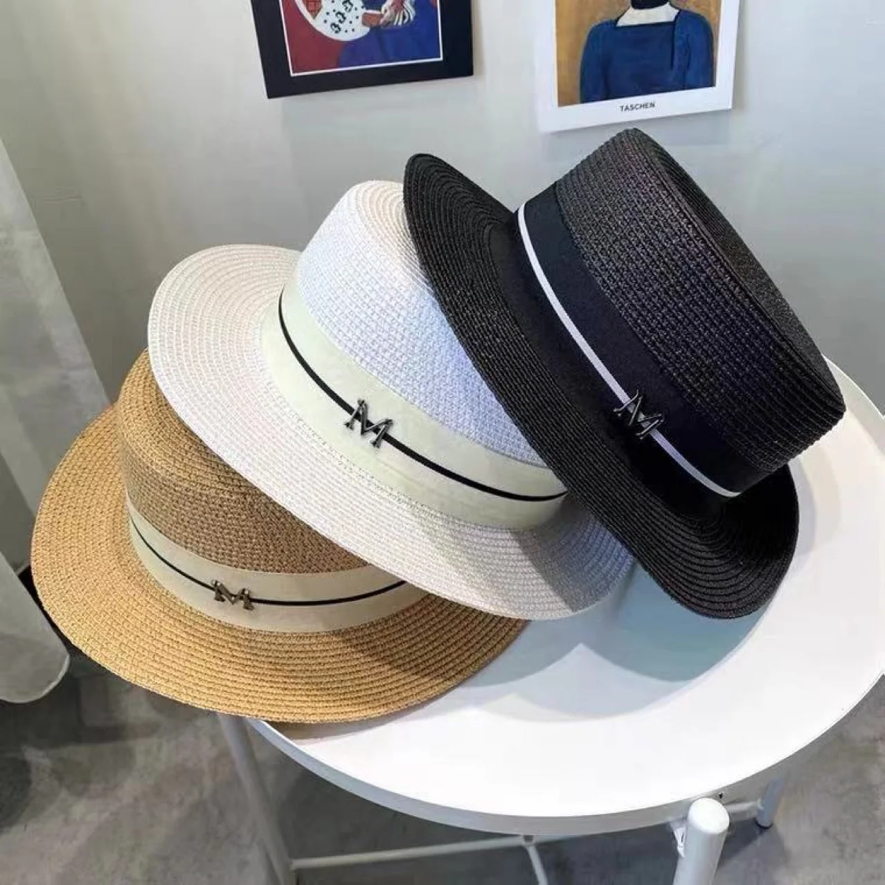 Vintage Ladies Sun Fedora Hats Straw 