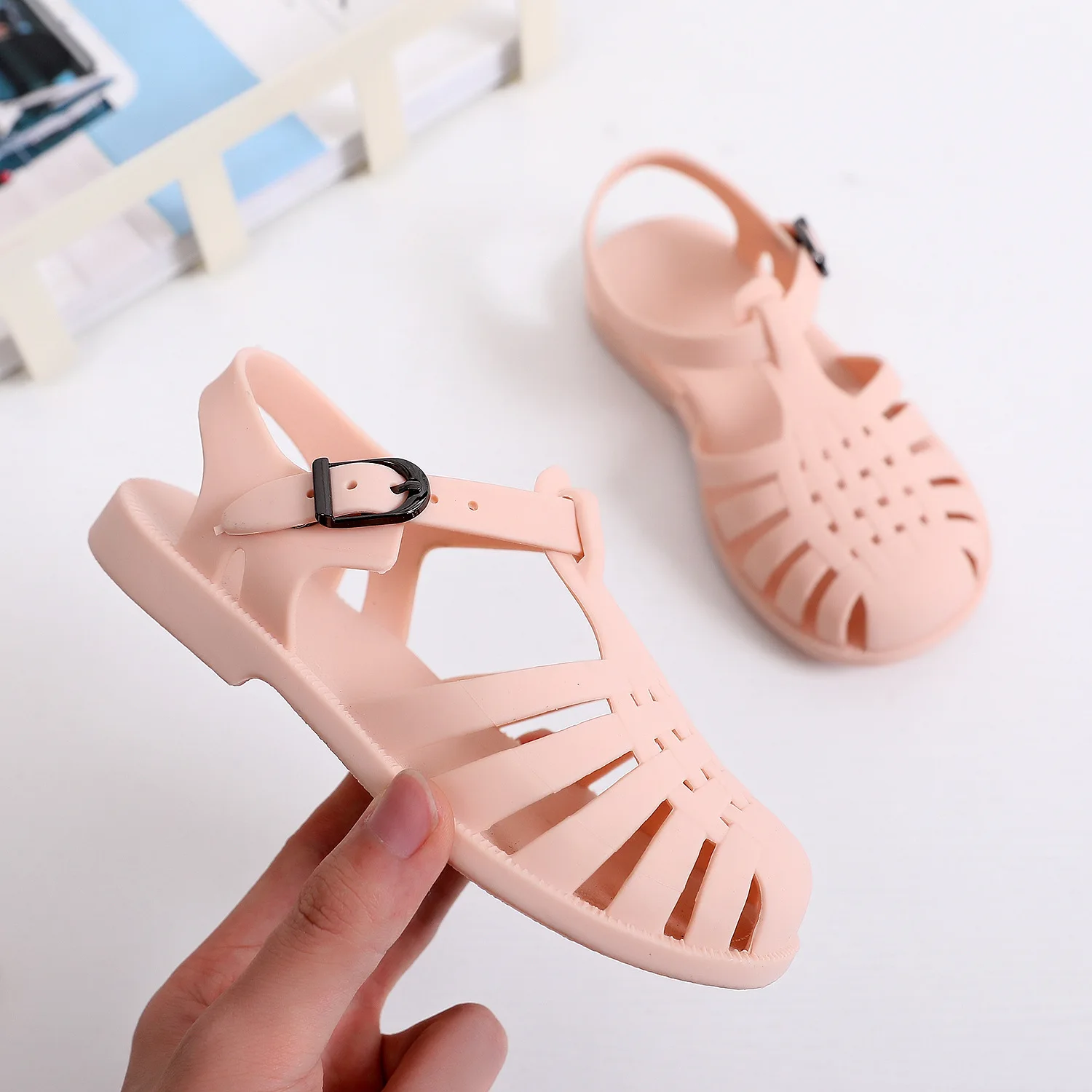 children's sandals near me Boys Girls Baby Casual Plastic Toddler Shoes Sandals Spring And Summer Children'S Soft Bottom Toe Shoes Flat Hollow Hole Shoes best leather shoes