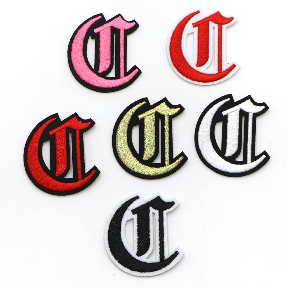 Chenille Sticker Patch Rhinestone Letter Patches Suede Fabric Patch Gothic Alphabet Embroidery Patches Iron On Letter Patch A-Z Patch Embroidered Sew On Patches For Clothing Name Diy 1PC