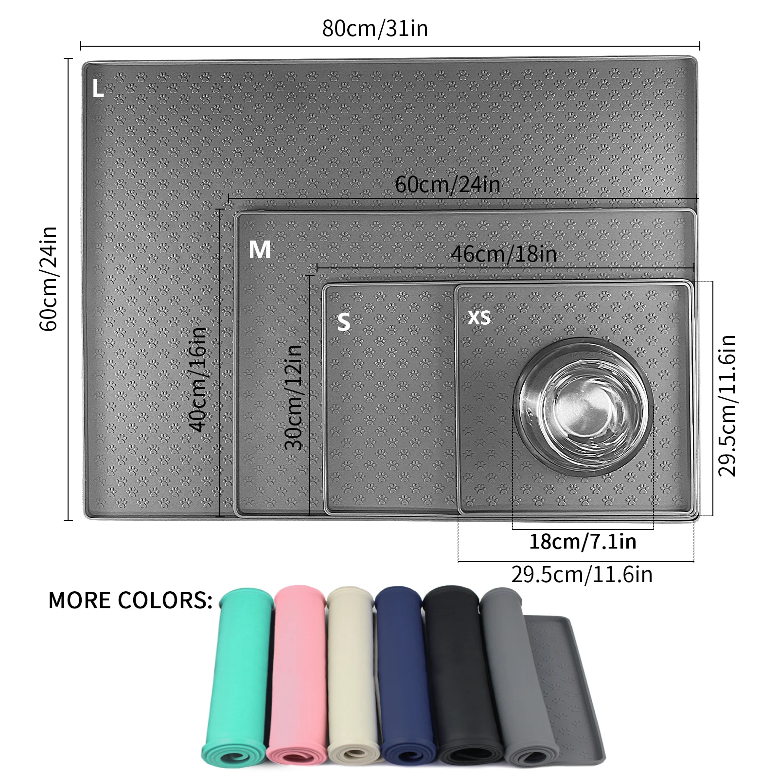 Pet Placemat Cat Food Bowl Mat Dog Feed Mat Cat Dog Drinking Feeding Placemat Silicone Waterproof Non-slip Pet Feeder Mats 2