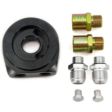 

Universal Aluminum Oil Sandwich Adapter Oil Cooler with 2PCS AN10 Hose End Fitting and 1PCS 3/4-16UNF 1 PCS M20X1.5 Adapter