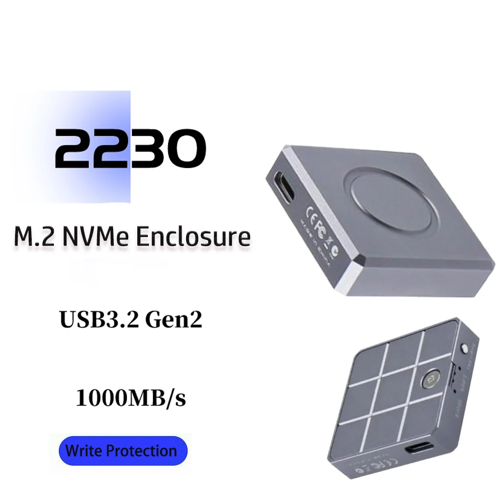 M2 Ssd Case M.2 Nvme 2230 Boîtier SSD, USB 3.2 10gbps à Nvme M-key Disque  SSD externe Ca