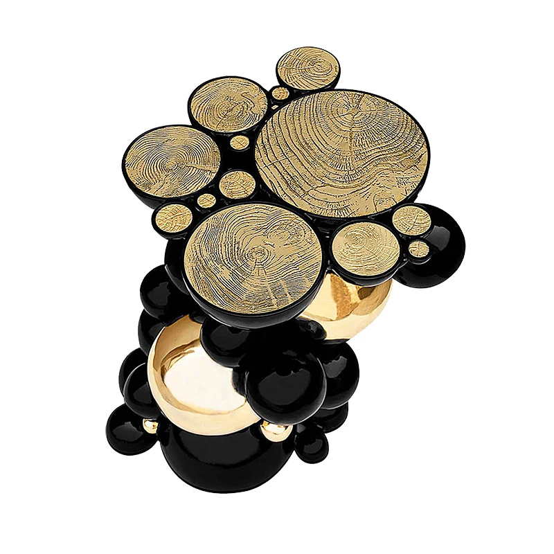 

High-end customized metal black porch table light extravagant design sense of art view table strip case corridor wall porch tabl