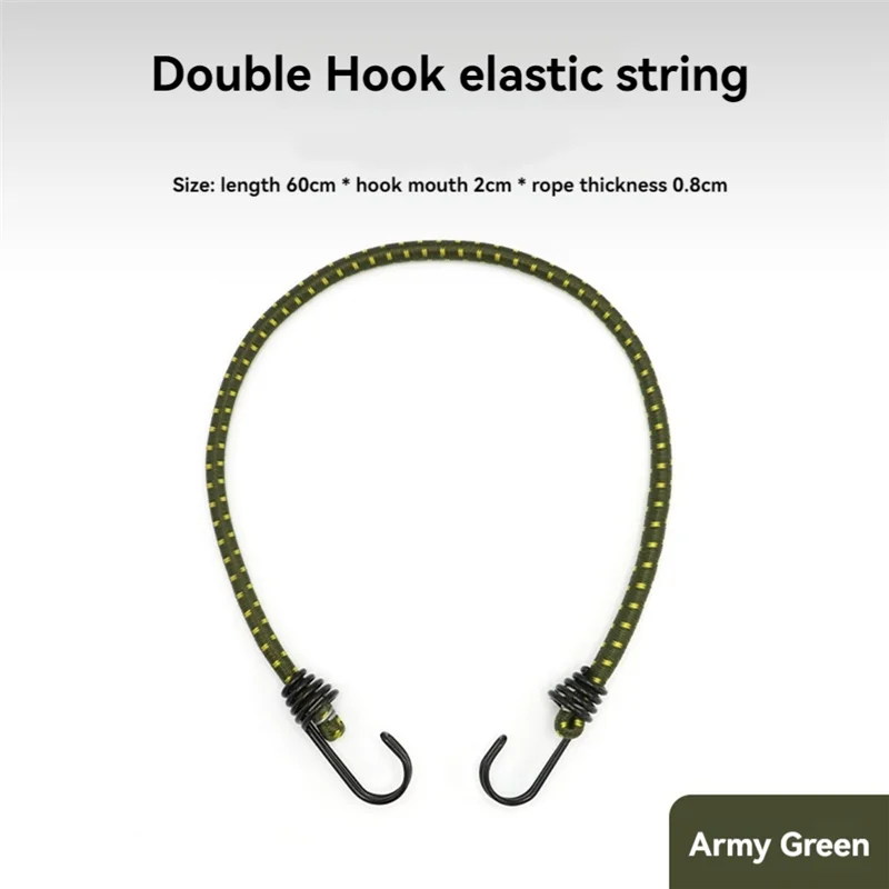 RTSHE-Bungee Cord High Elasticity Rubber Tied Rope With Hooks Outdoor Tent Assembly Camping Luggage Tool Outdoor Accessories