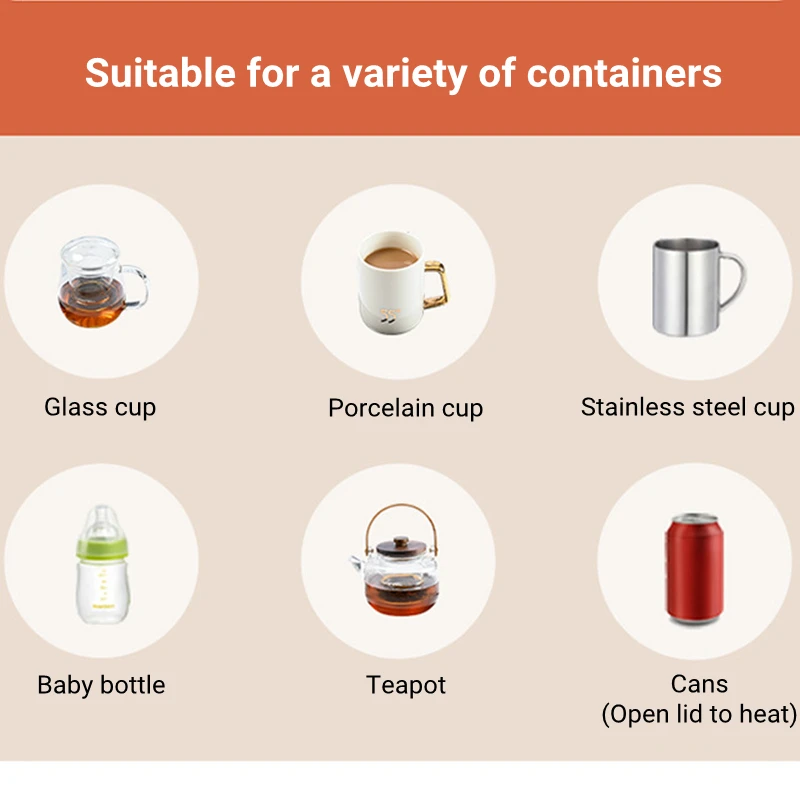 Smart Coffee Mug Warmer Electric Heating Coaster for Milk Tea Water 3 Temperature Setting Timing-off Cup Heater Keep Drinks Warm 3
