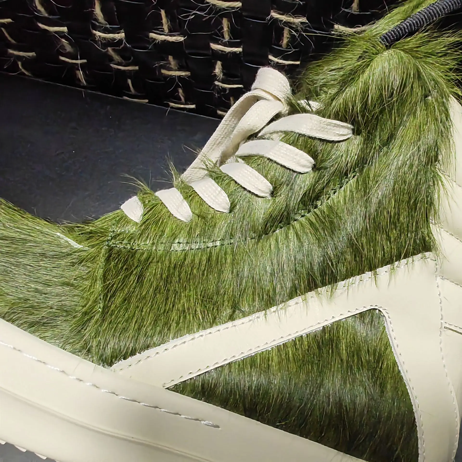 Cizme pentru bărbați pentru femei, din păr de cal verde, din piele naturală, cu fermoar înalt, pantofi cu șireturi, pantofi Owens High Street, vintage, de lux_voghion.com