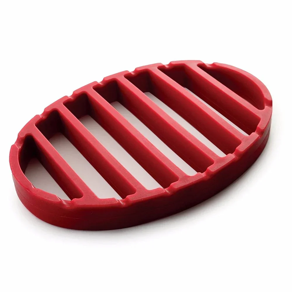 Bbq rack 1PC Oval silicone roasting rack for baking pan turkey grill cooking accessories