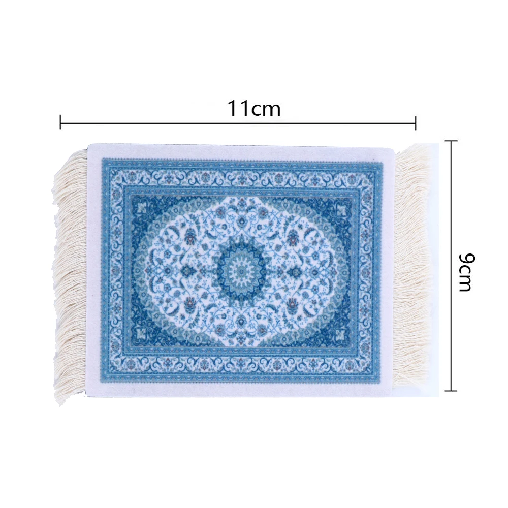 Rectangular persian mini rug woven rug mouse pad carpet tassel mat OJ`iY-r