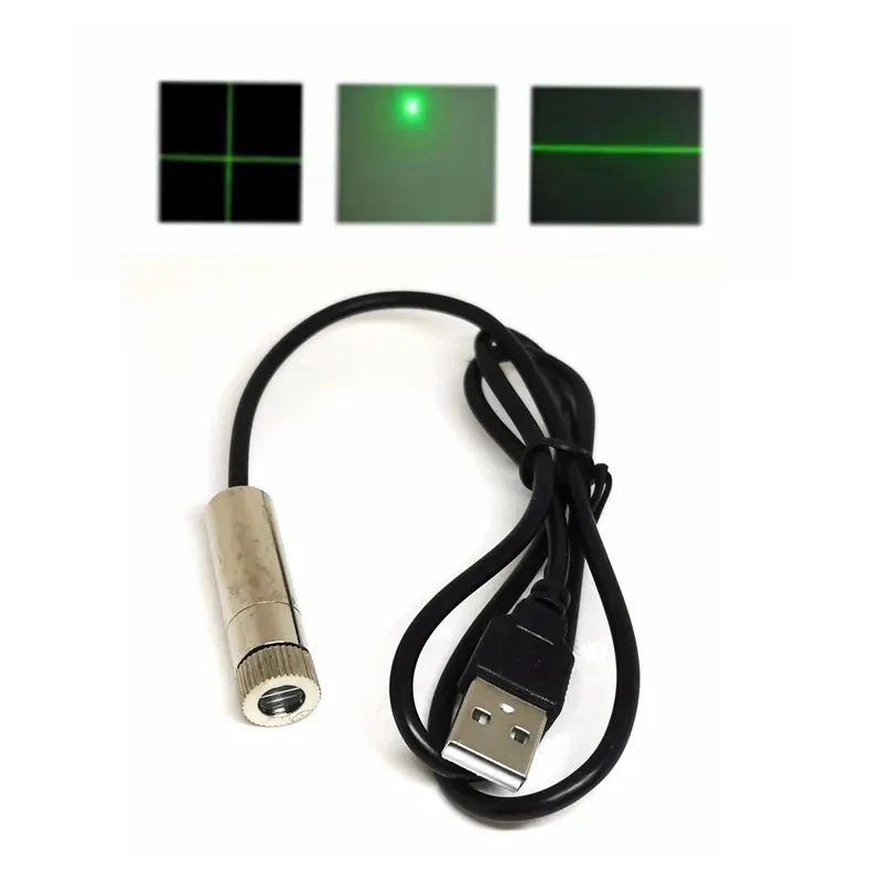 515nm 520nm 10mw Focusable Positioning Alignment Tool Green Dot/Line/Cross Laser Diode Module With USB dot line cross 1668mm 515nm 10mw grass green laser diode module w adapter holder 12v