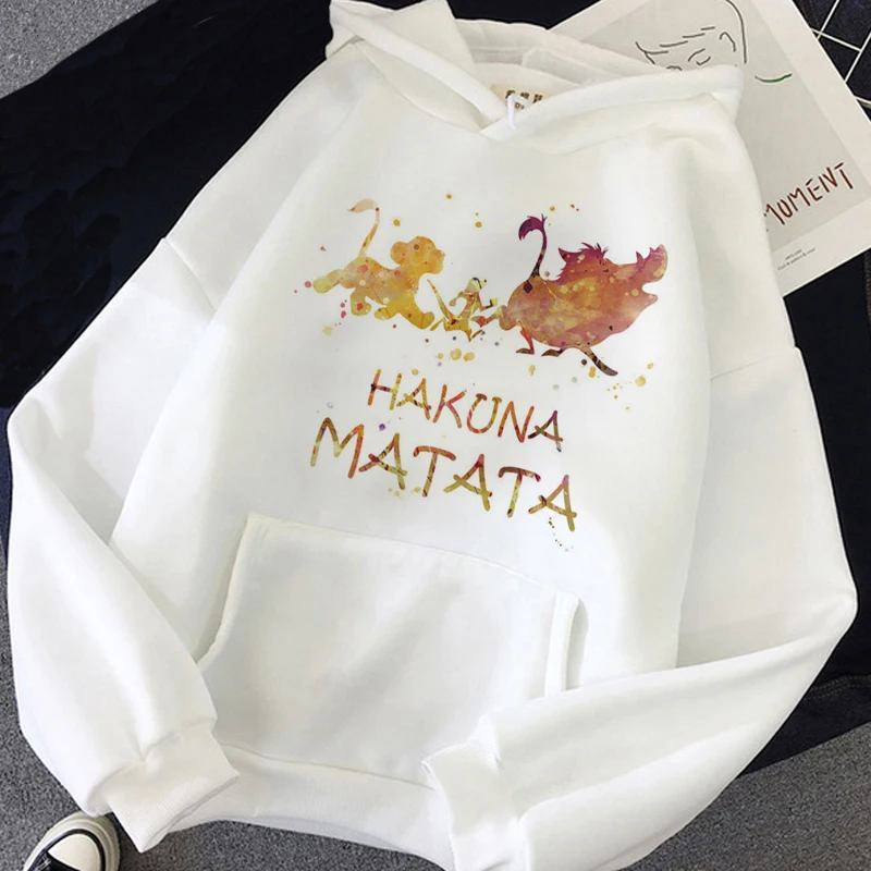 thumbnail image 1 of Disney Hakuna Matata divertida Simba Anime Sudadera con capucha mujer el Rey León Kawaii sudadera gráficos Harajuku mujer Sudadera con capucha, 1 of 5
