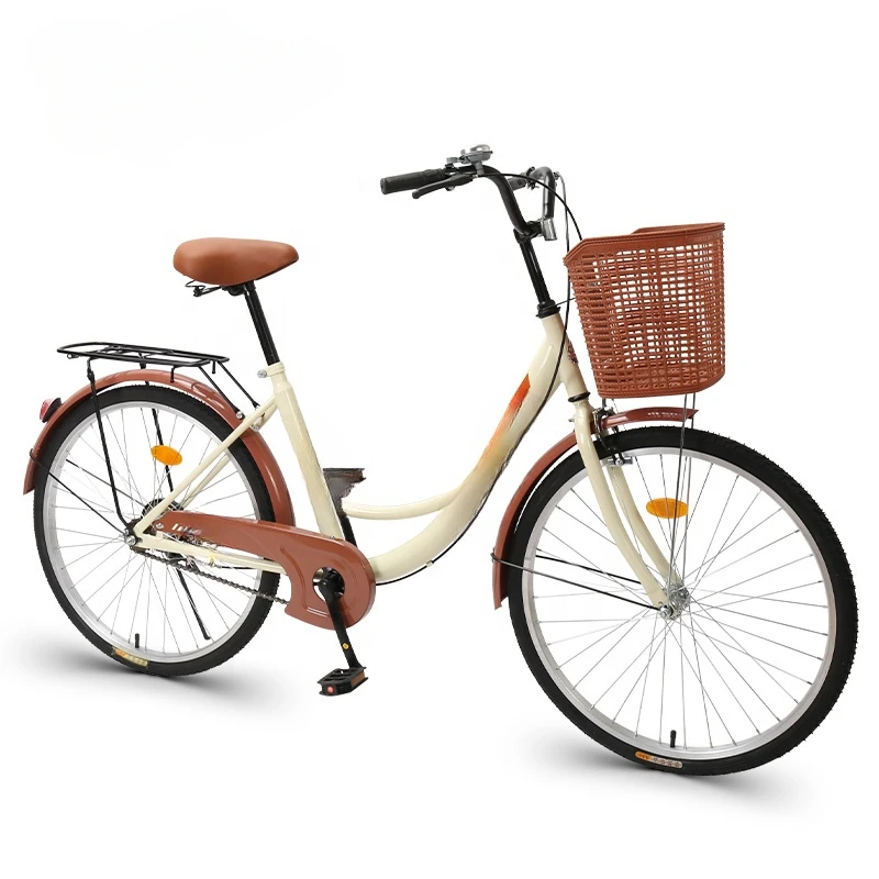 

Comfortable And Classic 26 Inch Single Speed With Basket Light City Bicycle For Student Or Ladys