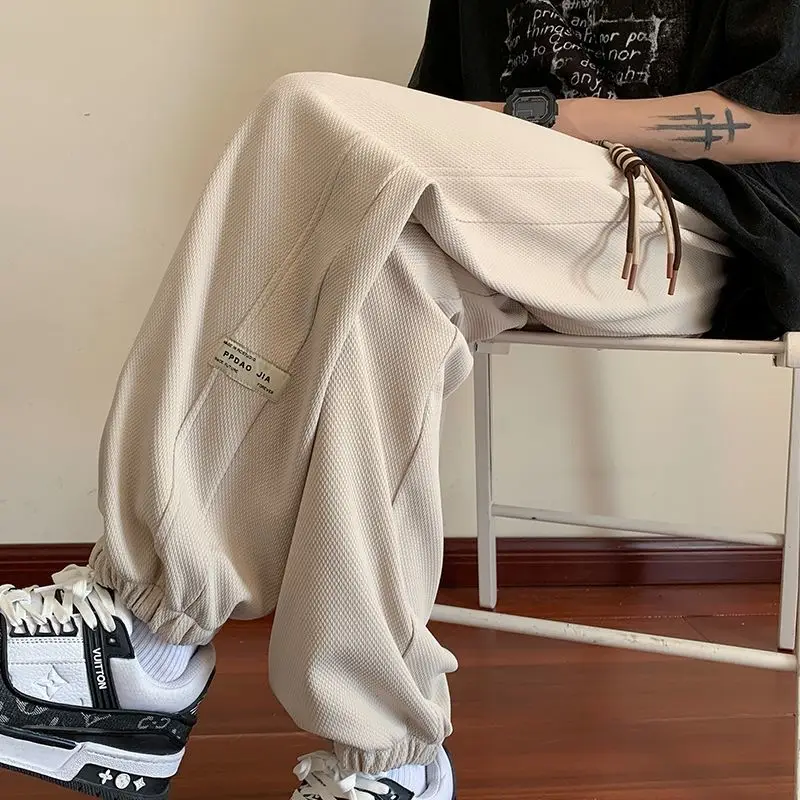 2023 Spring Autumn Y2K Solid Color Loose Casual Pant Man All Match Fashion Style Trousers Cotton KPOP Fashion Style Male Clothes