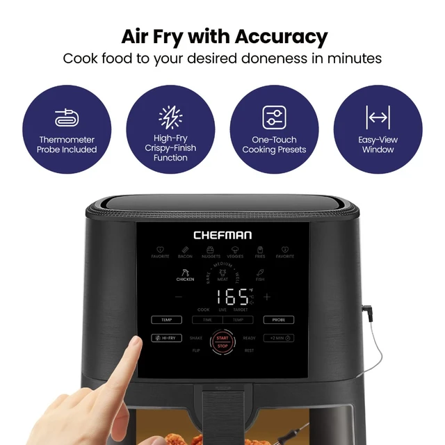 Chefman Black TurboFry 5-Quart Air Fryer