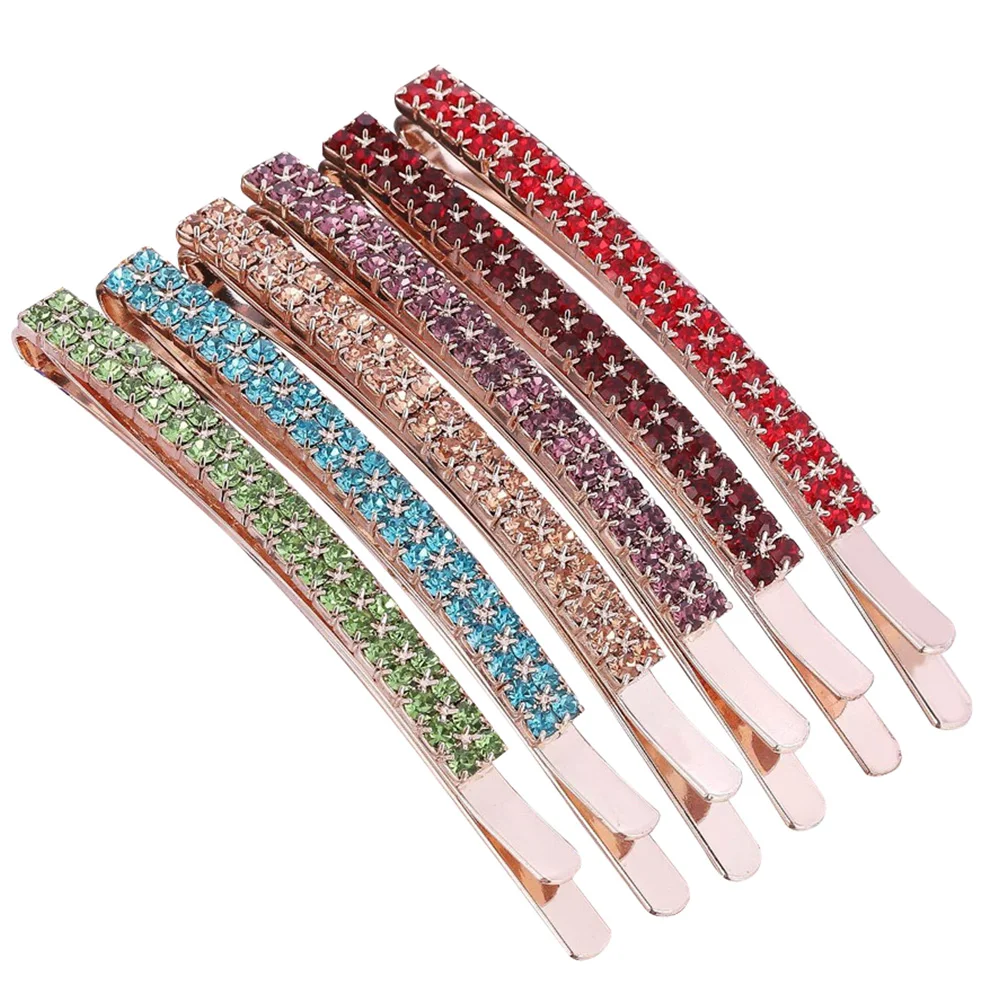 

6 Pcs Clip Sparkly Hair Clips Shiny Crystal Hairpin Lady Hairpins Rhinestones Headdress