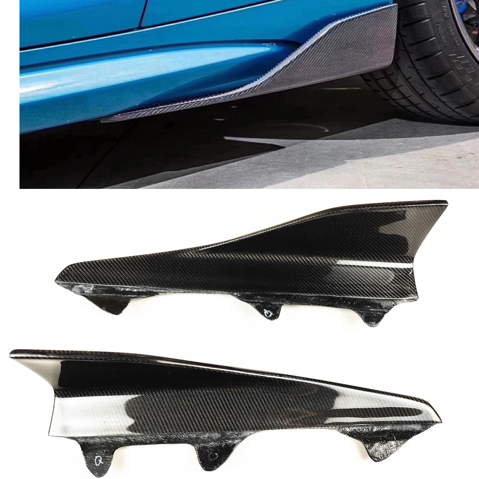 2PCS-Carbon-Fiber-Car-Side-Bumper-Splitter-Skirt-Cover-Lip-Lower-Corner